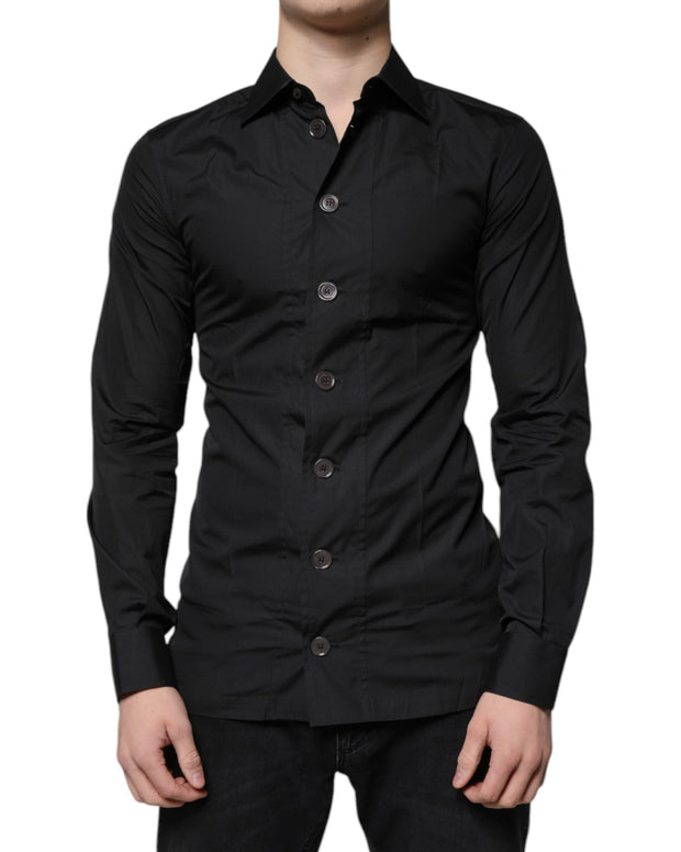 Black Cotton Formal Long Sleeves Dress Shirt