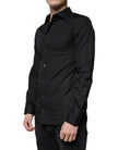 Black Cotton Formal Long Sleeves Dress Shirt