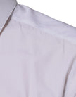 White Cotton Logo Formal Men GOLD Dress Shirt