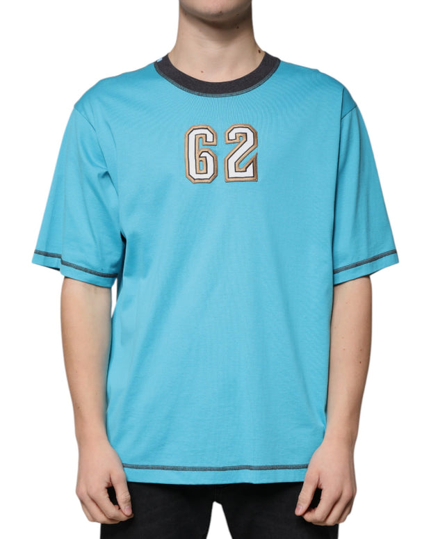 Blue Logo Crew Neck Short Sleeves T-shirt