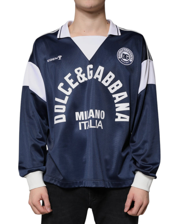 Blue White Milano Long Sleeve Jersey T-shirt