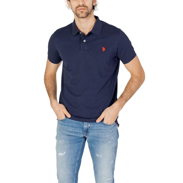 Blue Cotton Polo Shirt