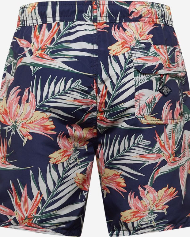Blue Polyester Swim Short