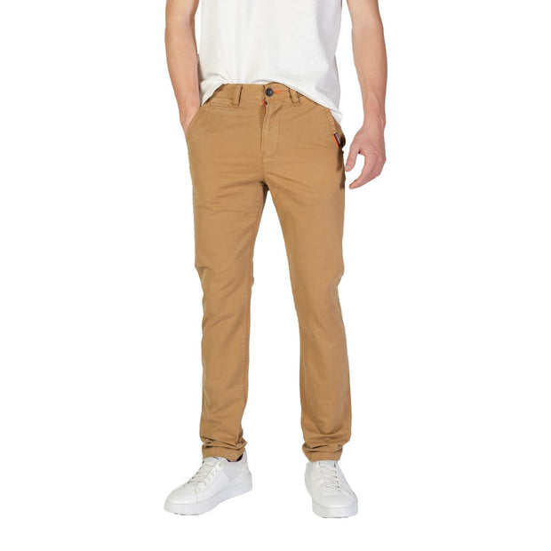Beige Cotton Skinny Pant