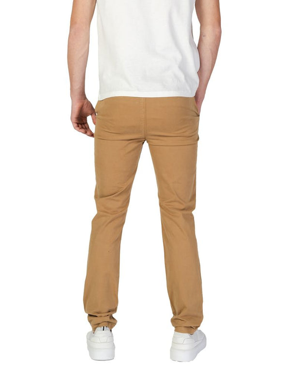 Beige Cotton Skinny Pant