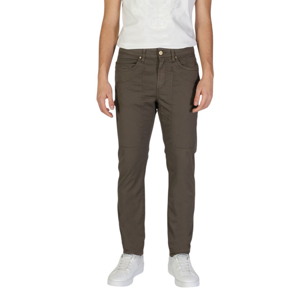 Brown Cotton Jeans & Pant