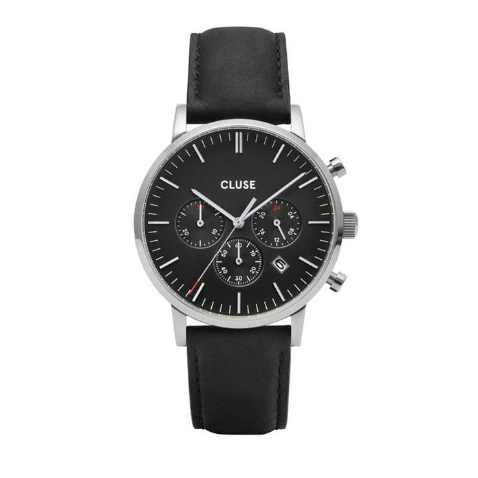 Black Leather Watch