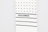 White Polka Dotted Silk Skinny Scarf