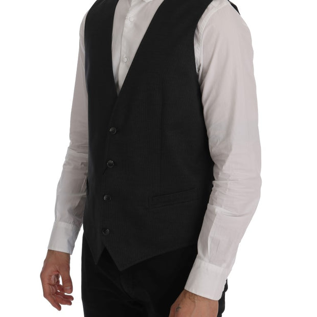 Elegant Gray Waistcoat Vest