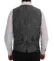 Sleek Gray Single-Breasted Waistcoat Vest