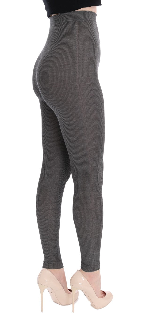 Elegant High Waist Cashmere Tights Pants