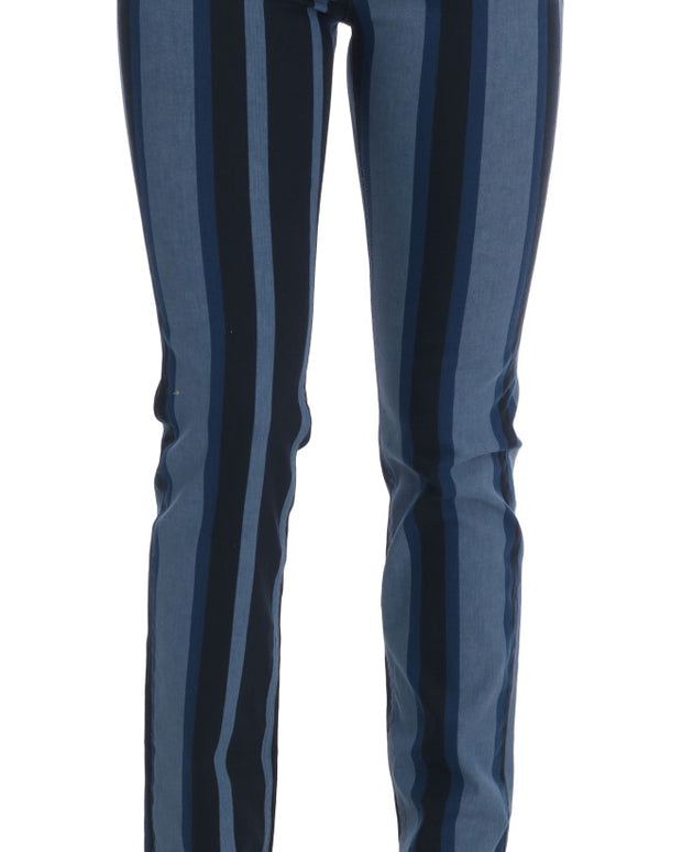 Blue GIRLY Striped Cotton Jeans