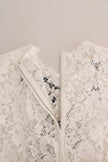 White Crystal Embellished Lace Blouse
