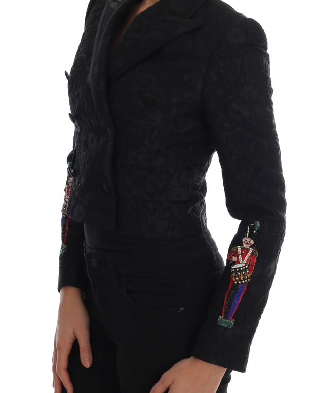 Black Brocade Blazer Jacket
