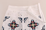 Mulicolor Majolica Cutout Capri Pants