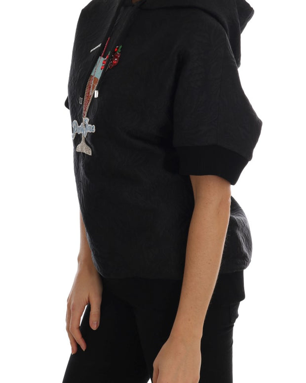 Black Fairy Tale Crystal Hooded Sweater