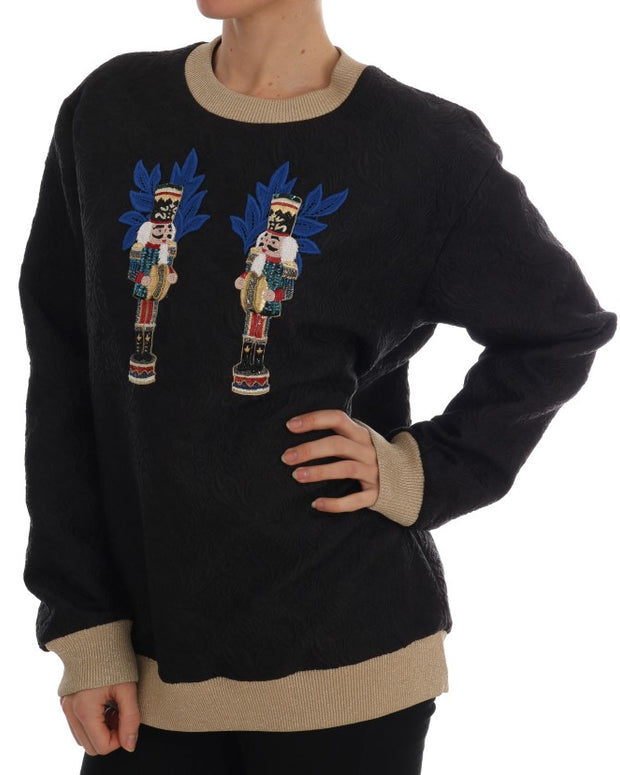 Black Fairy Tale Brocade Zipper Sweater