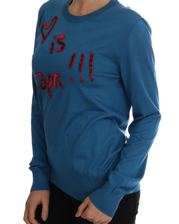 Blue Silk Love is Pullover Sweater