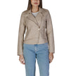 Beige Polyester Jackets & Coat