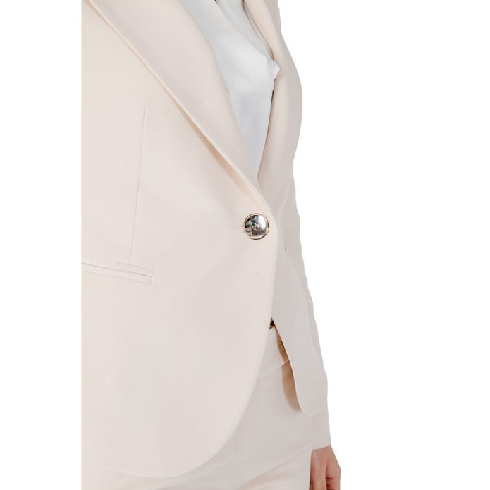 Beige Polyester Suits & Blazer