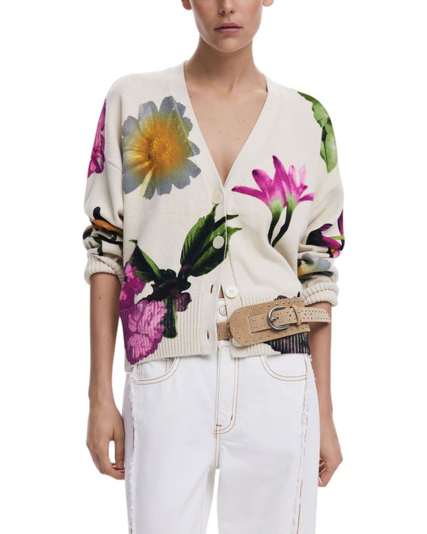 Beige Cotton Cardigan