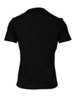 Black Medusa Print Cotton Crew Neck T-shirt