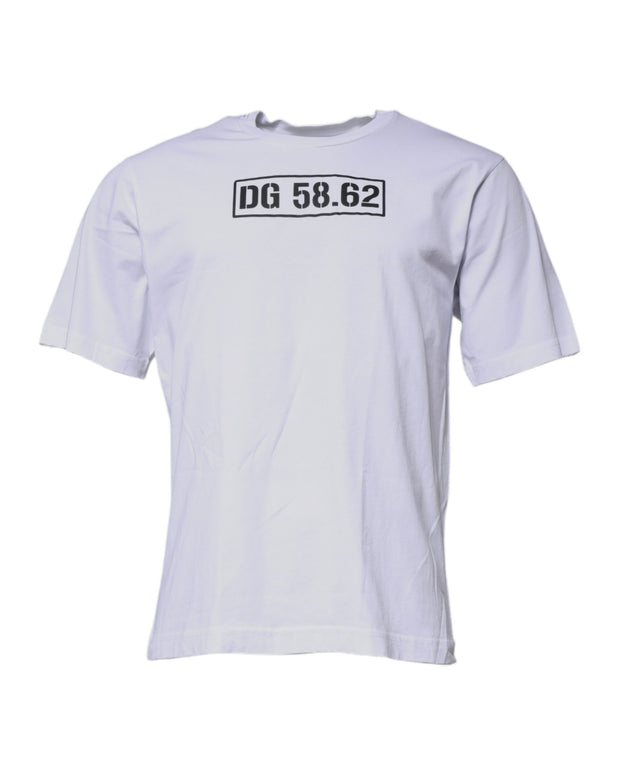 White DG Logo Cotton Crew Neck T-shirt