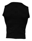 Black Silk Round Neck Sleeveless T-shirt