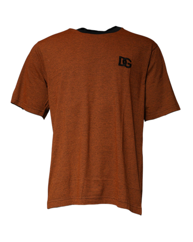 Brown DG Logo Cotton Crew Neck T-shirt