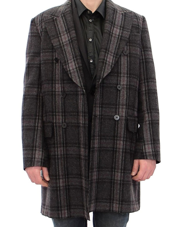 Gray Double Breasted Coat Jacket