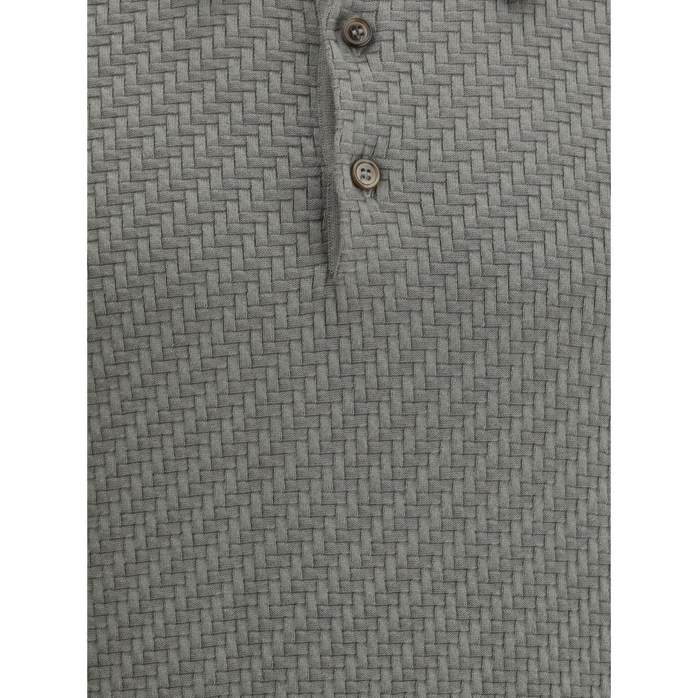 Polo Shirt with woven pattern