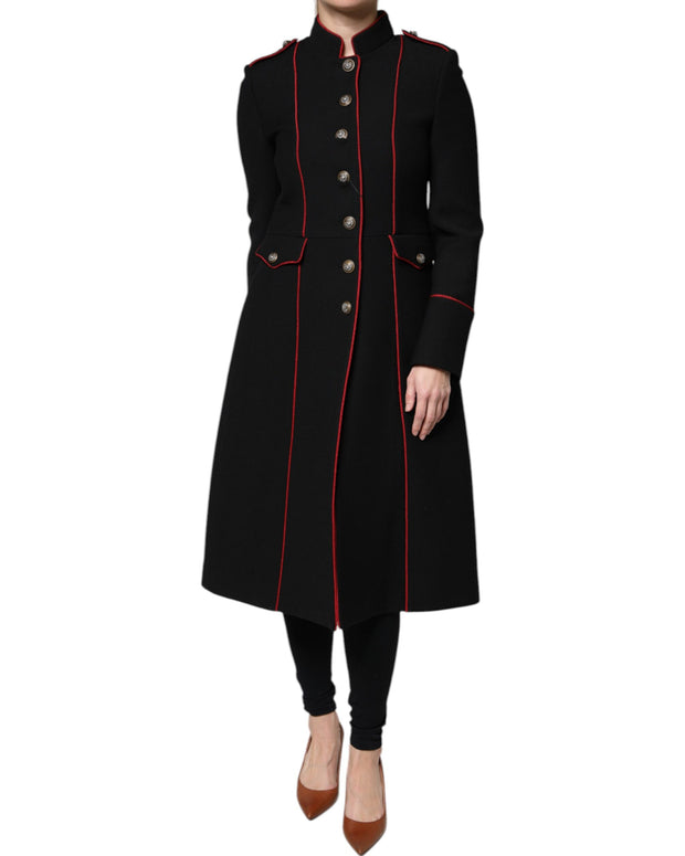 Black Single Breasted Trench Coat Jacket