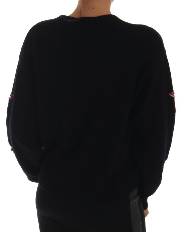 Fairy Tale Crystal Black Cashmere Sweater
