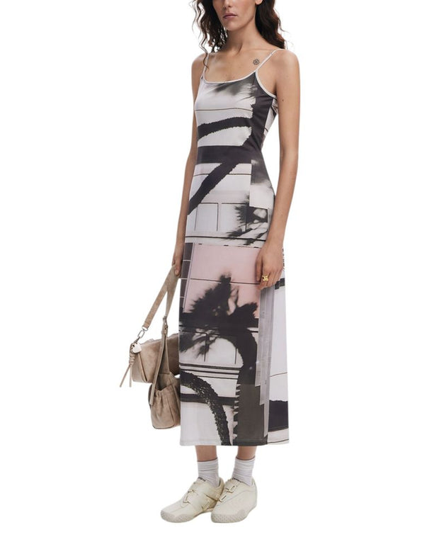 Beige Polyester Dress