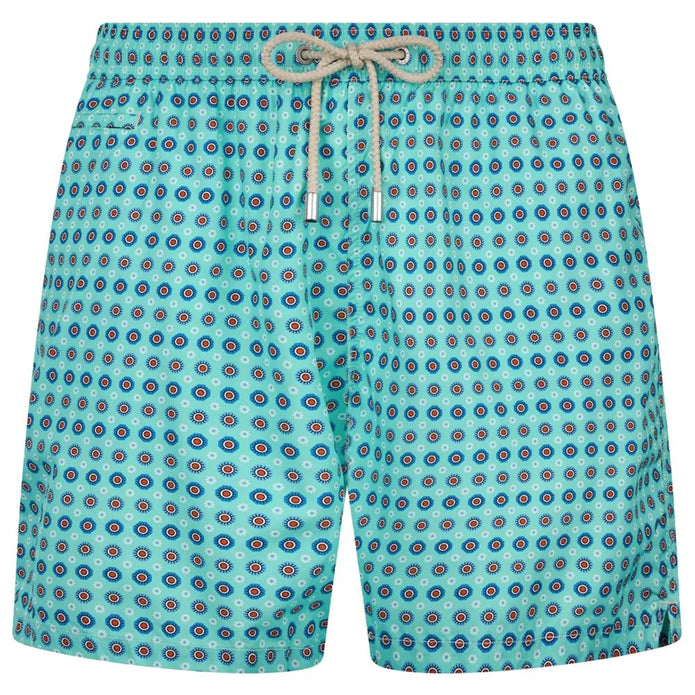 Light Blue Polyester Men Swimwear