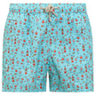 Light Blue Polyester Men Swimwear