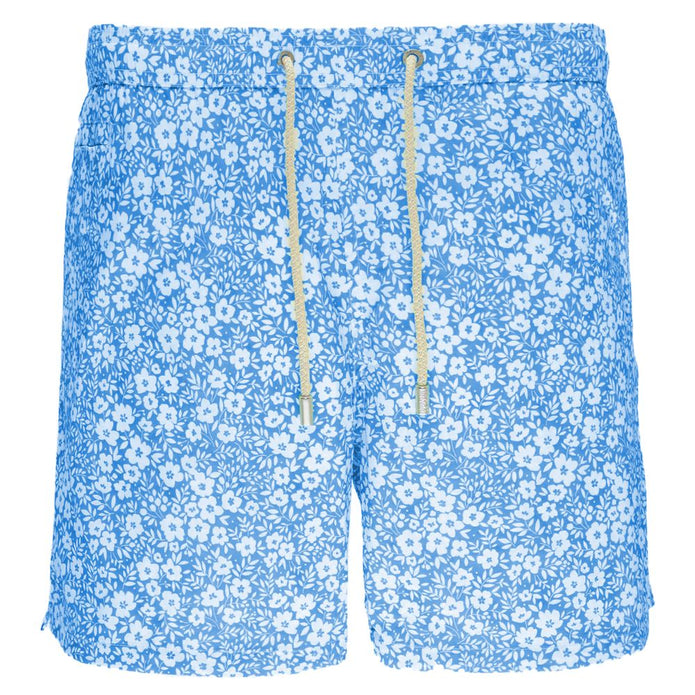 Light Blue Polyester Men Swimwear