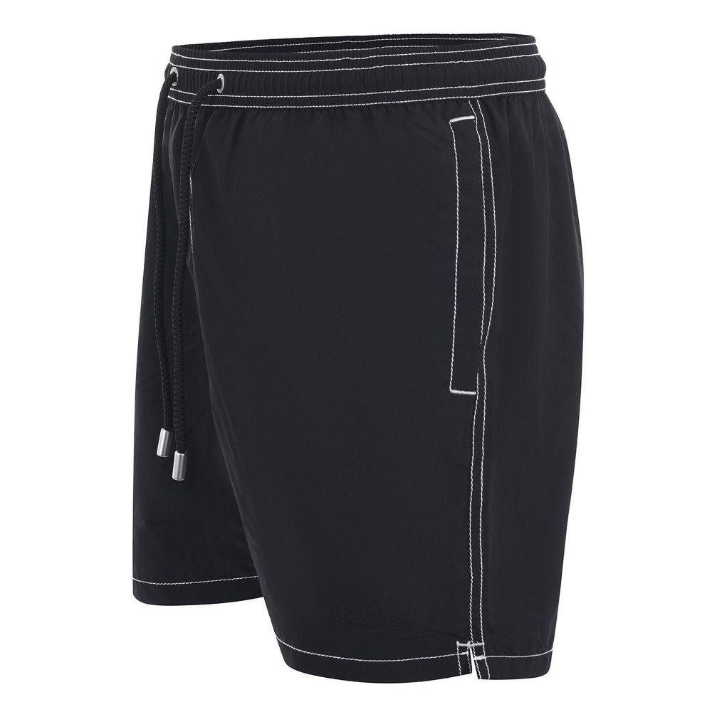 Black Polyester Men's Swim Trunk