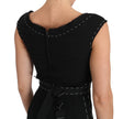 Elegant Black Sheath Wool Dress