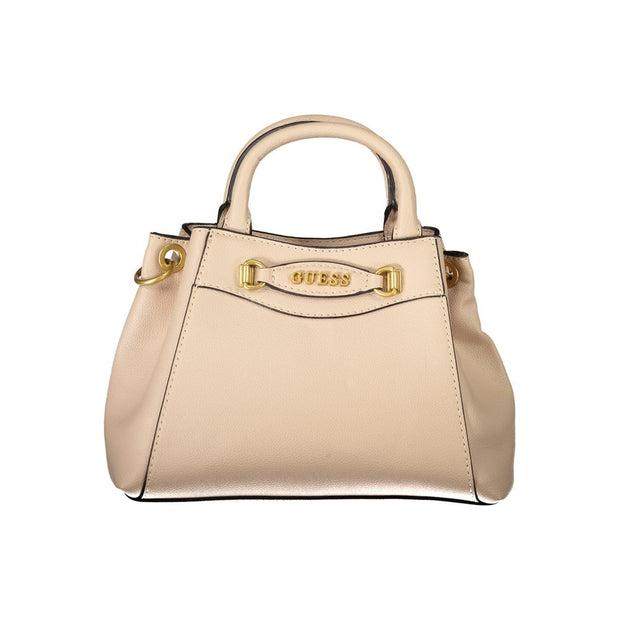 Beige Polyethylene Women Handbag