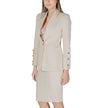 Beige Polyester Suits & Blazer