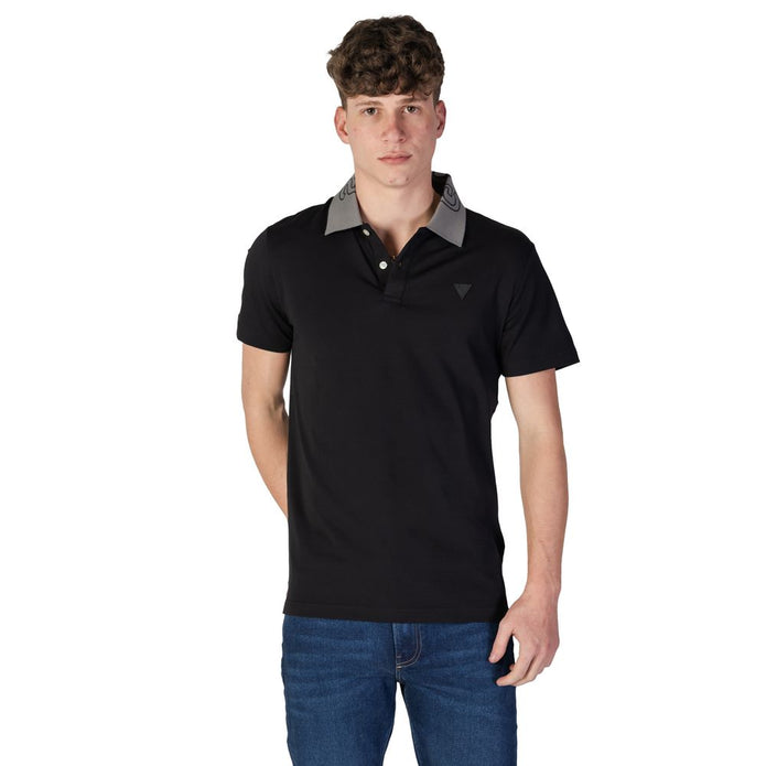 Black Cotton Polo Shirt