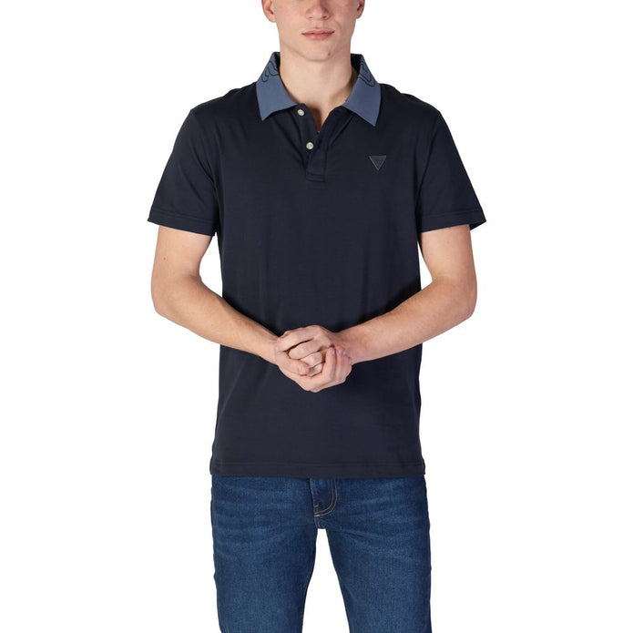 Blue Cotton Polo Shirt