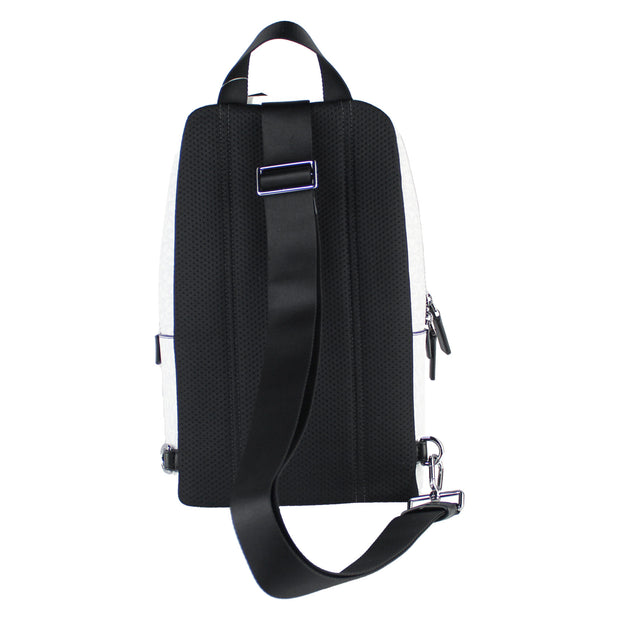 Cooper Medium White Signature PVC Sling Backpack