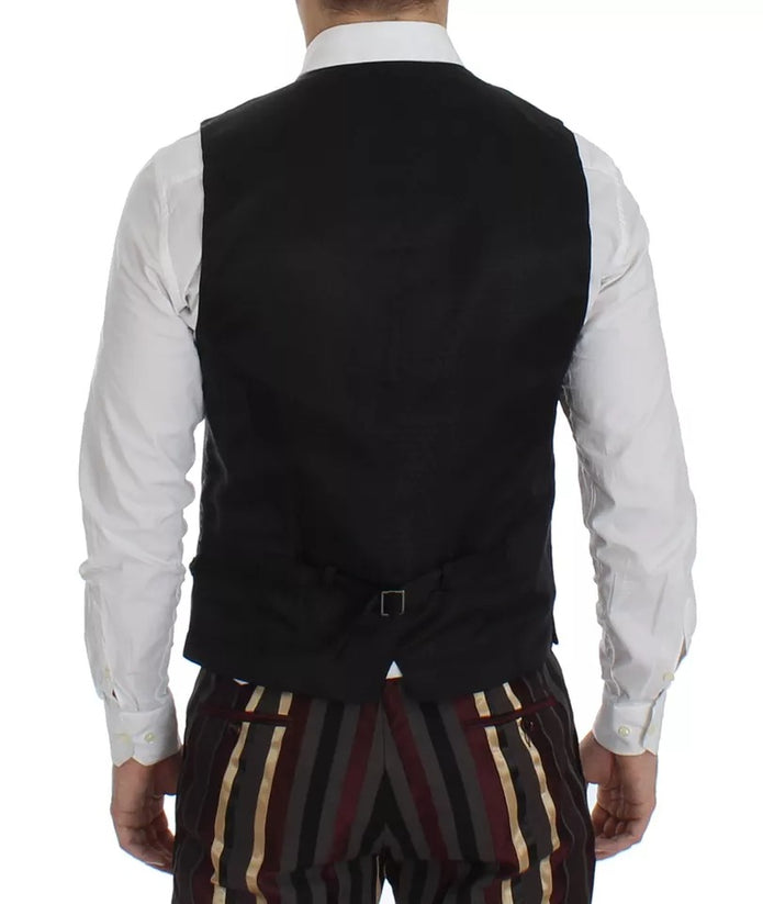 Multicolor Striped Runway 3 Piece Slim Fit Vest Suit