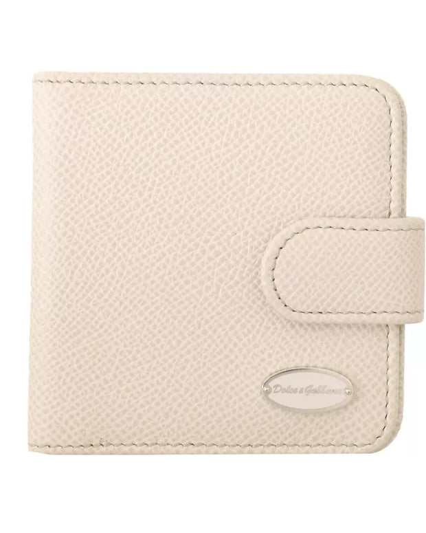White Dauphine Leather Condom Case Holder Pocket Wallet