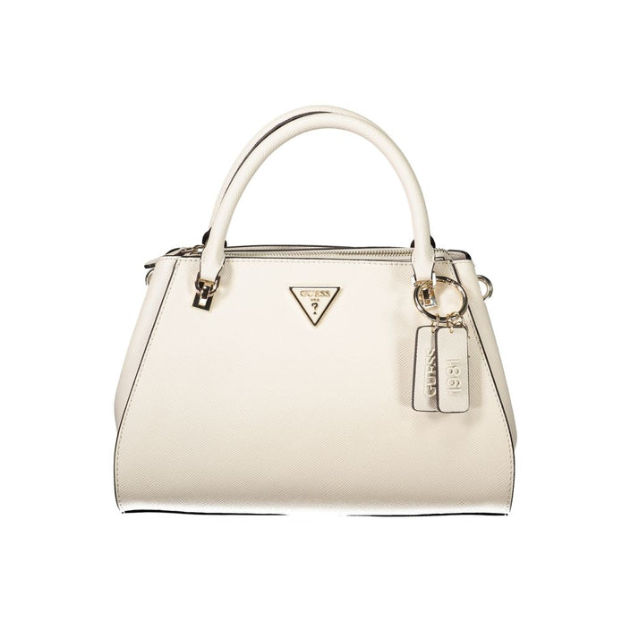 Beige Polyethylene Women Handbag