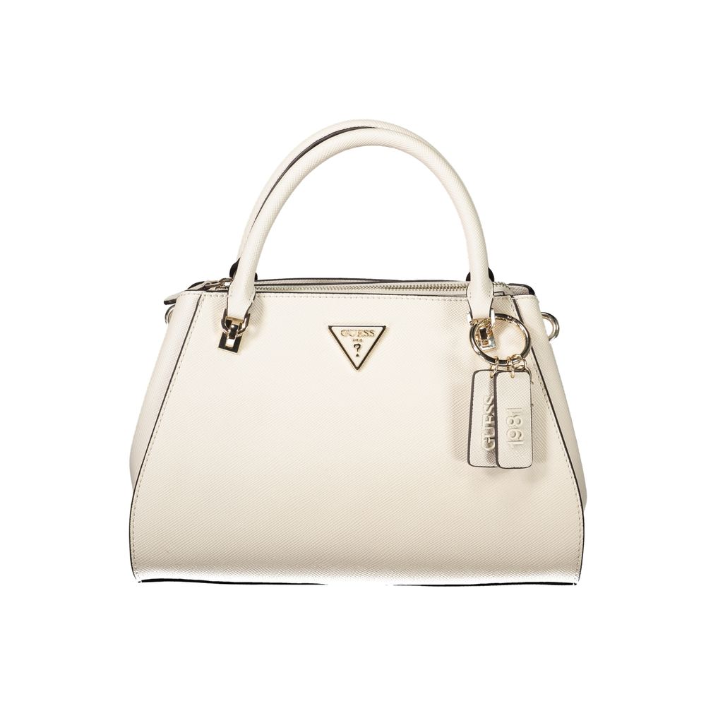 Beige Polyethylene Women Handbag