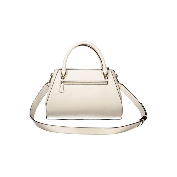 Beige Polyethylene Women Handbag