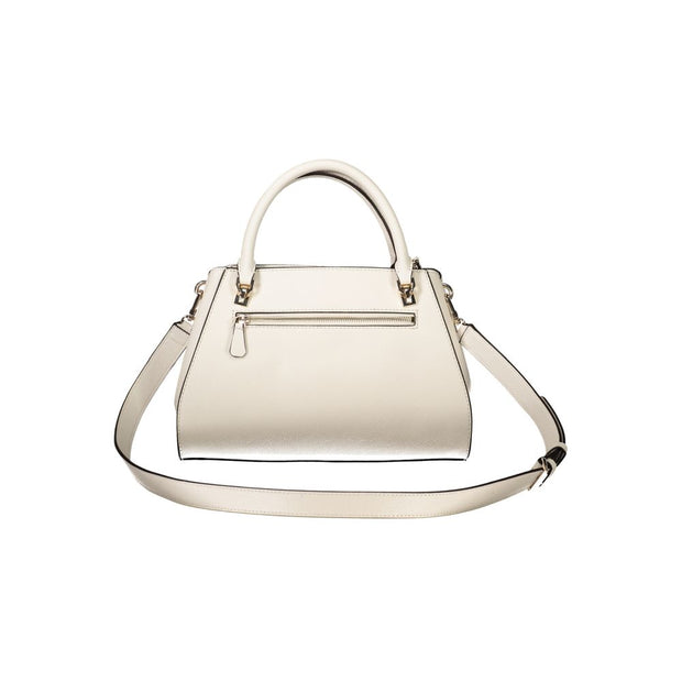 Beige Polyethylene Women Handbag